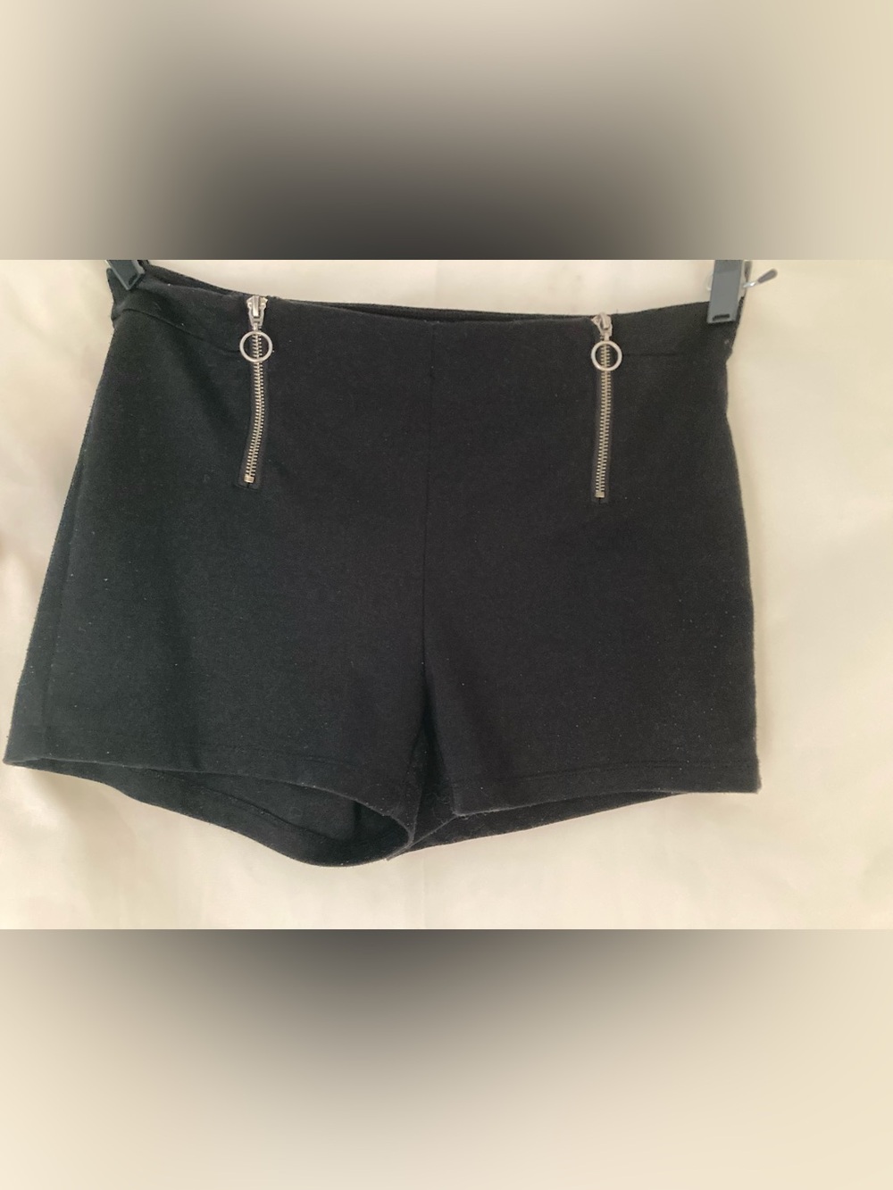 Ardene Black High Waist Zip Front Shorts XL